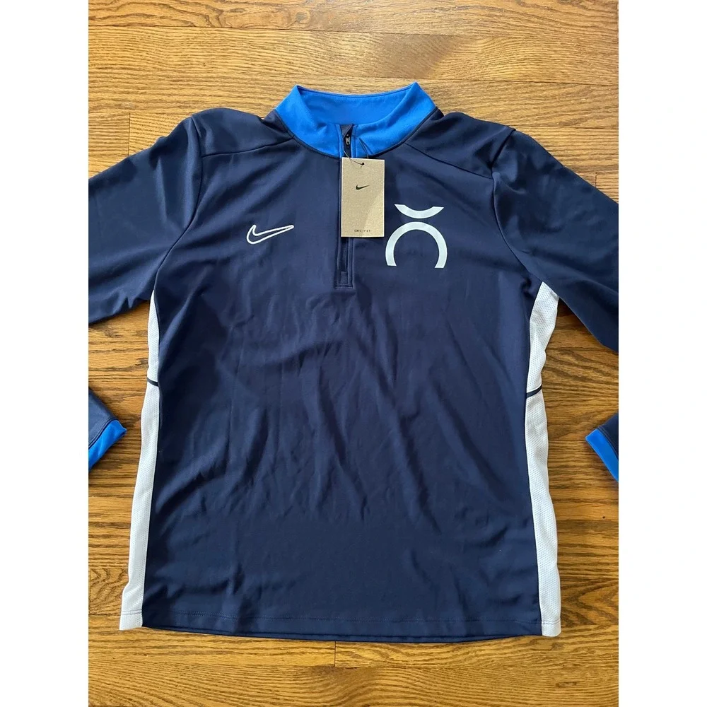 Nike Dri-FIT Womens Soccer Academy Training Quarter Zip Top Navy Blue FZ9770-410